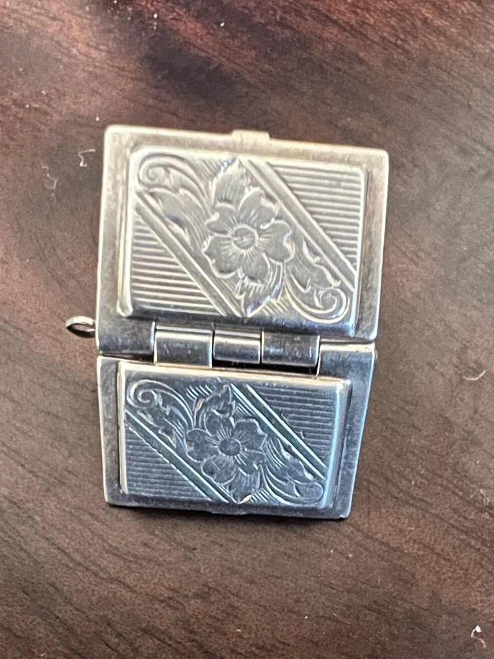 Vintage Floral Engraved Sterling silver Charm